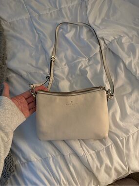 kate spade Pebbled Leather Cream Crossbody Bag